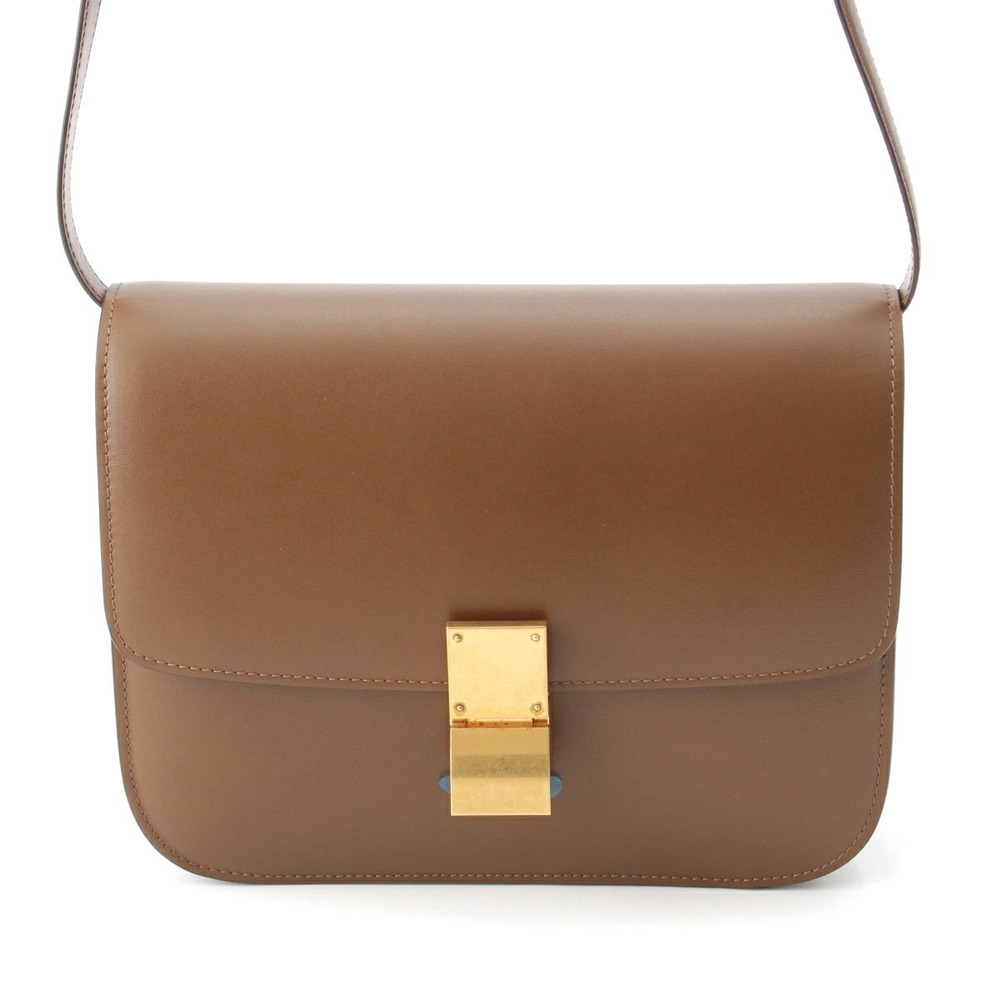 Celine Classic Box Flap Bag Camel Box Calfskin silhouette Brown